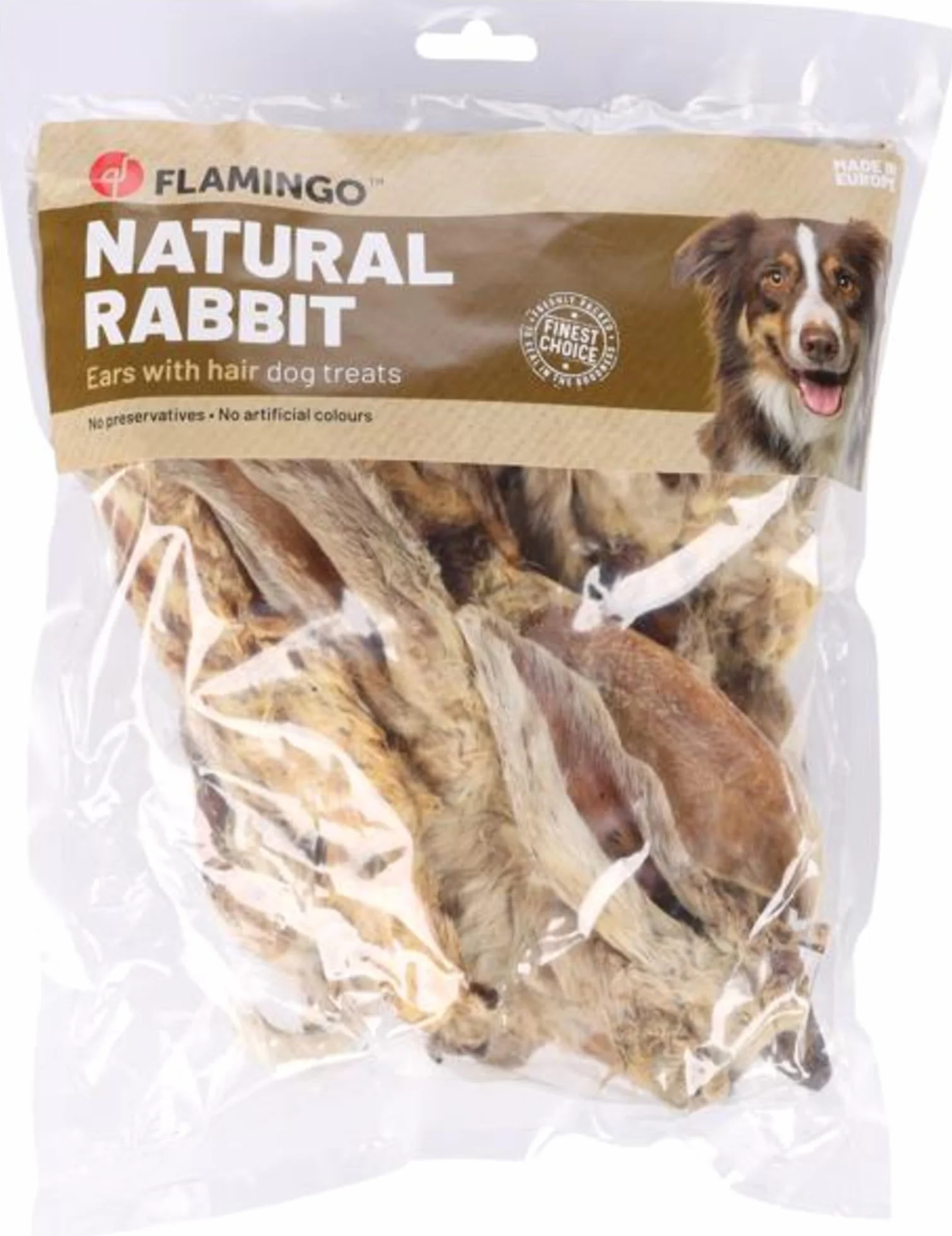 Bastoncini per cani – Orecchie di coniglio – 200g – con pelo – supporto naturale per denti e digestione