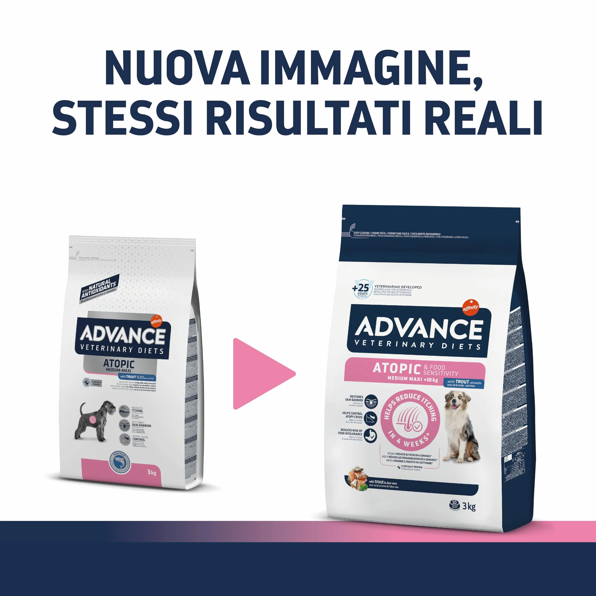 Advance Veterinary Diets Atopic Medium-Maxi Cibo per Cani con Trota 3kg