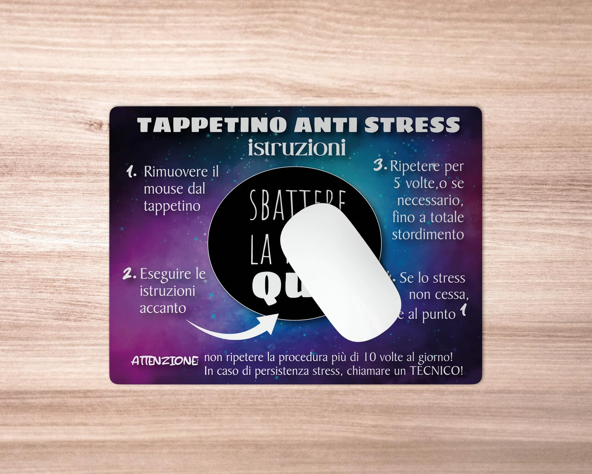 Tappetino Mouse Personalizzato Antistress 21,5x18cm Base Antiscivolo Facile da Pulire per Gaming Ufficio