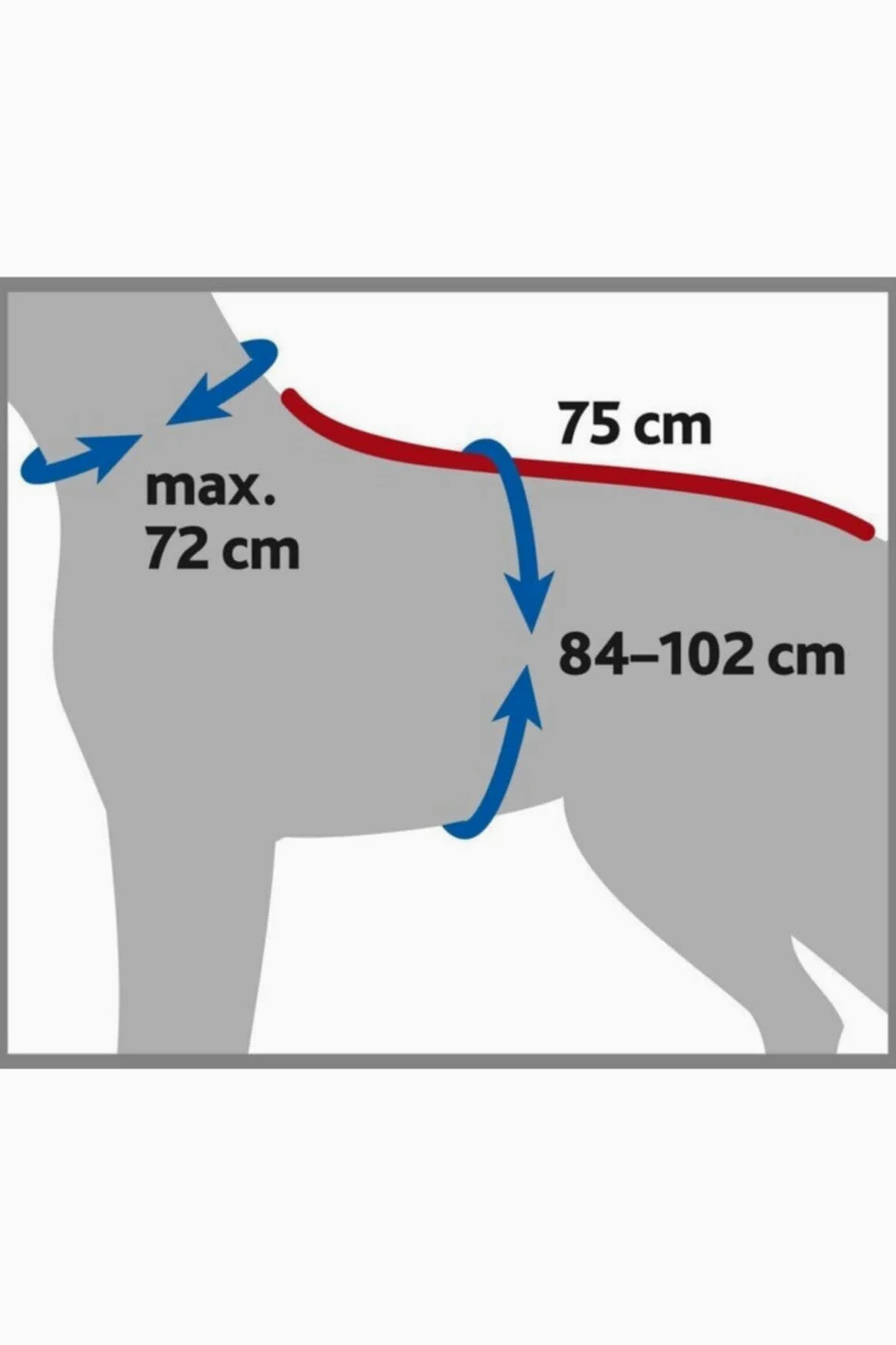 Trixie Accappatoio per Cani, Lunghezza Schiena 75 cm, con Pettorina e Cintura Addominale Regolabile in Modo Continuo con Fibbia. - 170g