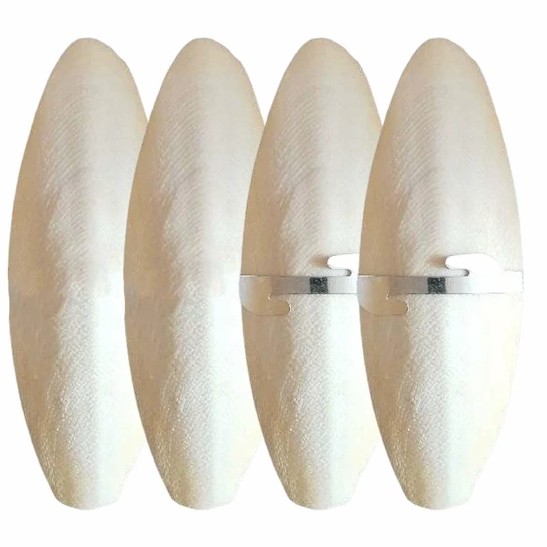 Osso Di Seppia Per Pappagalli 4 Pezzi Naturali Con Supporti Metallici Grandi Giocattolo Masticabile 11-13Cm