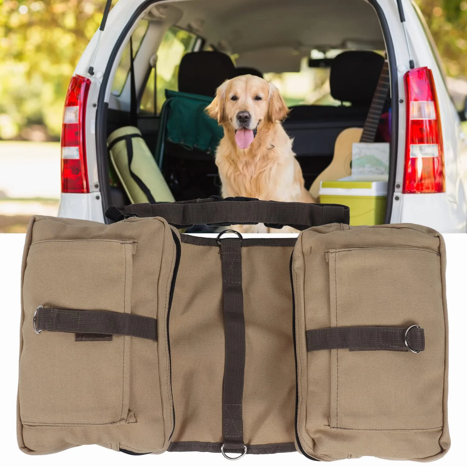 Imbracatura per Zaino per Cani, Borsa da Sella da Campeggio Leggera per Cani Zaino per Cani Zaino da Escursionismo da Campeggio Zaino da Sella per Viaggi Escursioni All'aperto