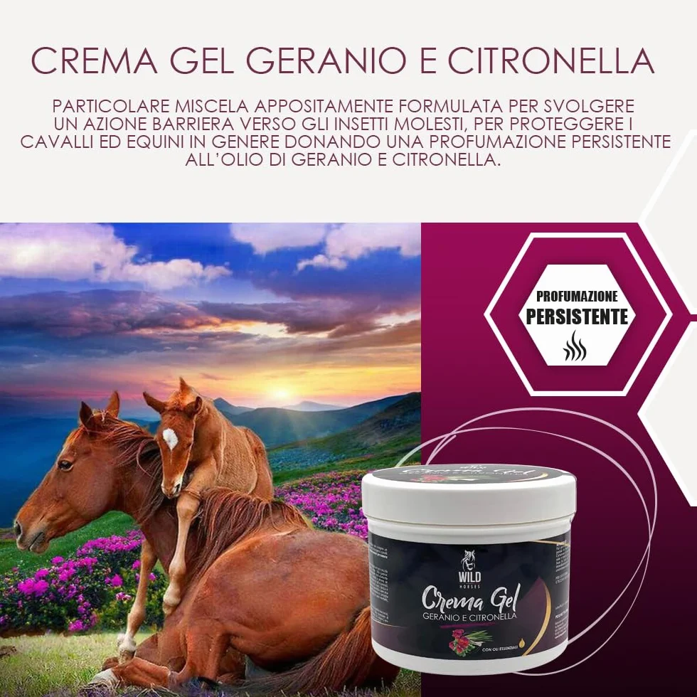 Crema Gel Geranio & Citronella con Oli Essenziali 500g Repellente Insetti Manto Lucido Made in Italy
