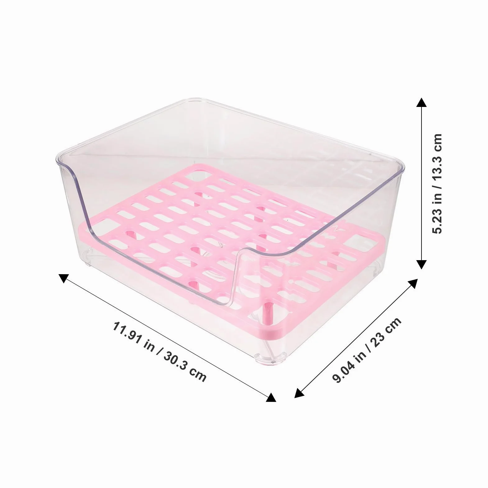 Cassetta Lettiera Gatto Aperta per Addestramento, Acrilico Rosa | Design Semi-enclosed, Anti-spruzzo, per Gatto e Gattino, Formato Domestico per Uso Quotidiano