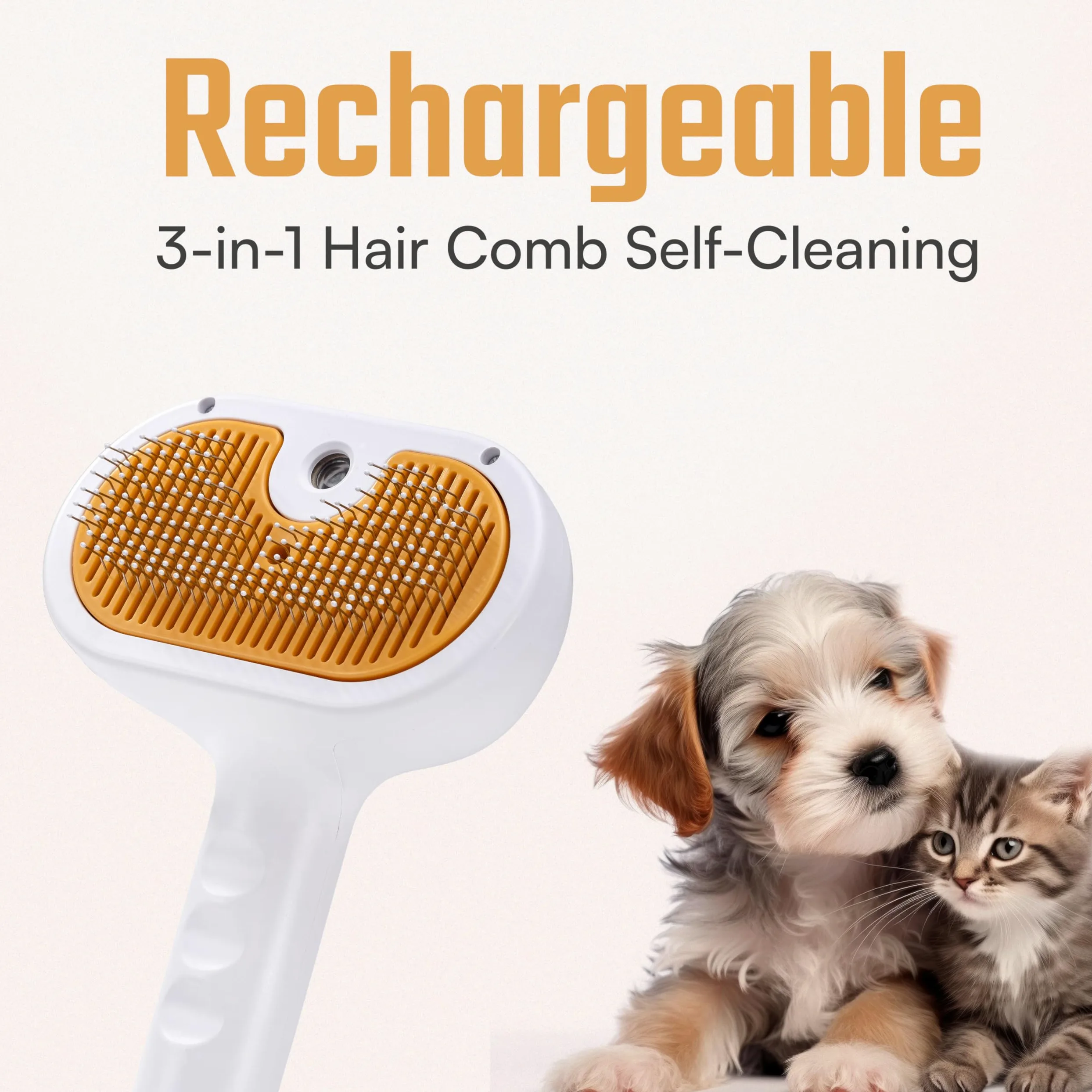 Spazzola a vapore per gatti 2024 Nuova spazzola ricaricabile autopulente per animali domestici per gatti da interno Capelli lunghi e corti Gatti e cani Pettine per capelli vaporosi Massaggio a vapore