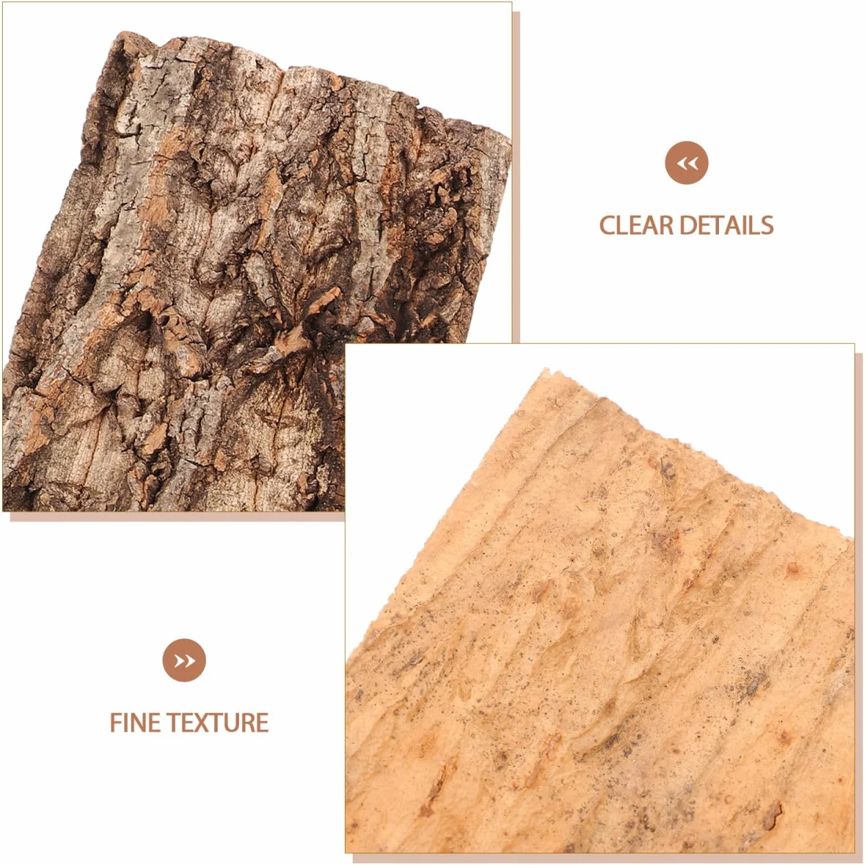 POPETPOP 3 Pezzi Corteccia di Sughero Naturale per Terrario, Sfondo per Rettili, Decorazione per Acquario e Vivario, Kit Varie Dimensioni per Drago Barbuto e Geco