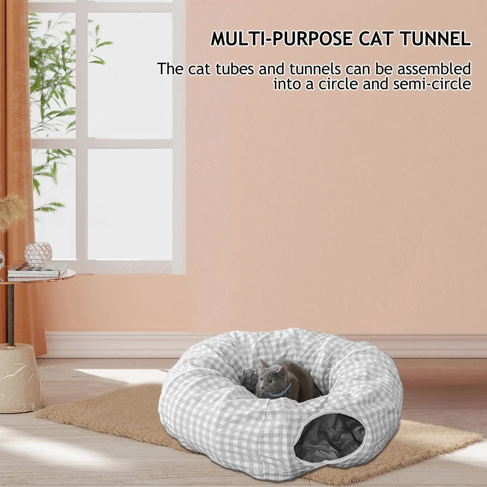 a ciambella per gatti, tunnel per nidi di gatti,Grotta per | giocattolo da per da interni con 2 ingressi - di ciambelle multiuso, forniture per animali domestici per cuccia, g