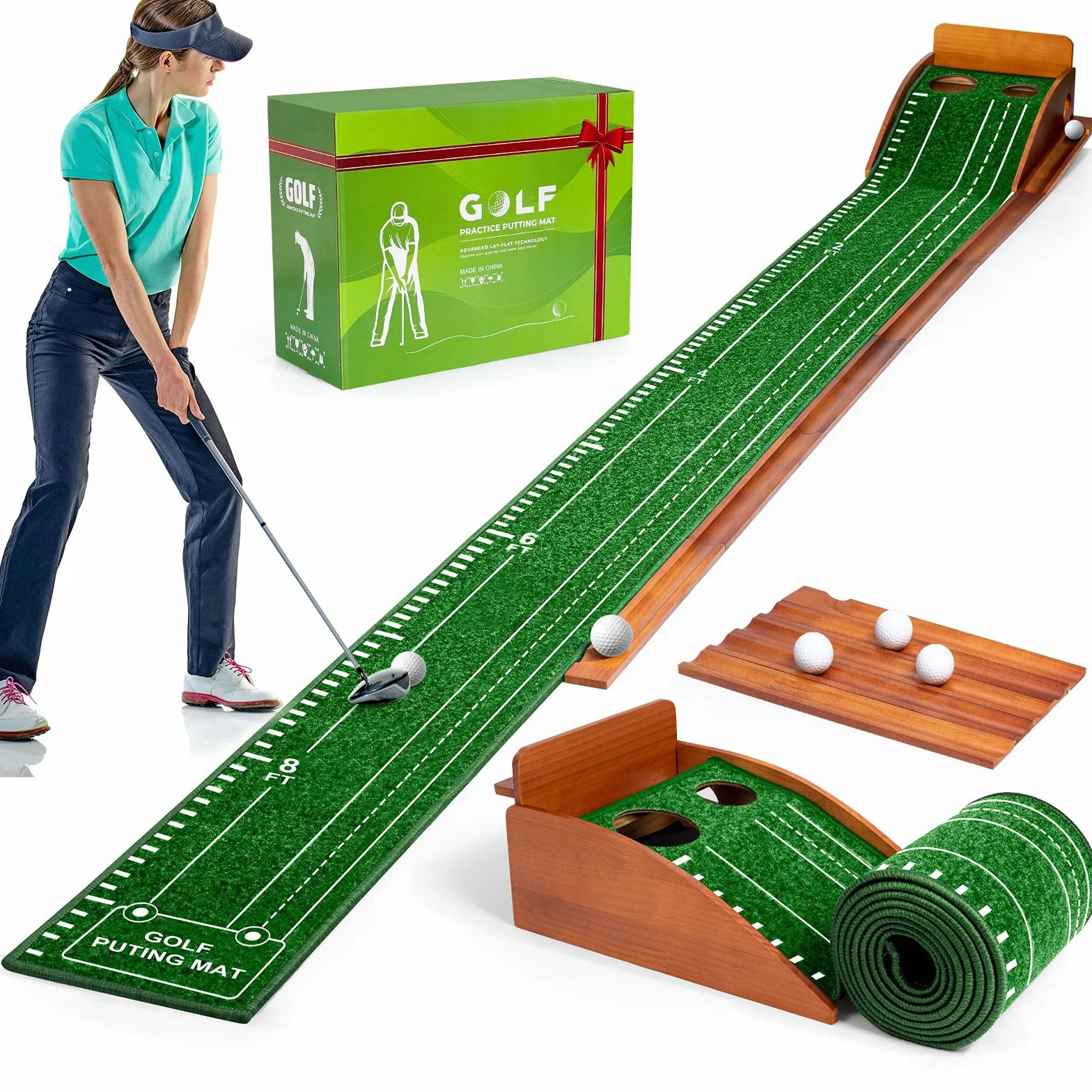 Putting Mat, Golf Putting Mat, Putting Mat Indoor Golf, Mettere verde, Tappetino da golf, Mettere pratica, Mettere