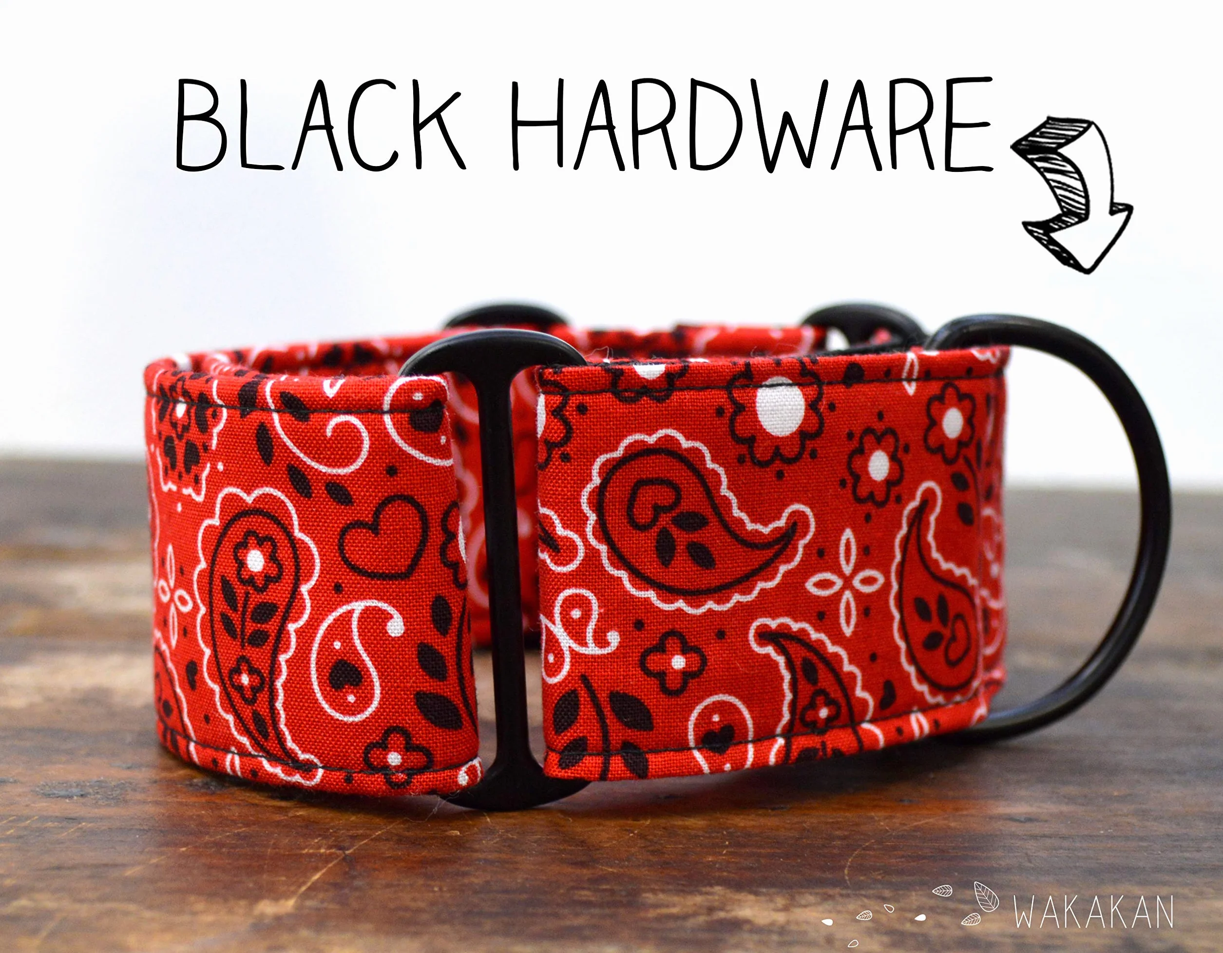 Martingale Collare per cani Red Bandana Wakakán fatto a mano Spagna