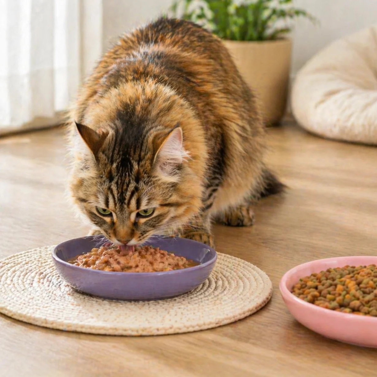 Set di 2 Ciotole per Gatti in Ceramica per Cibo o Acqua, Ciotola Gatto Piatta per Alleviare l’Affaticamento dei Baffi, Adatte anche a Gattini, Cani di Piccola Taglia e Altri Animali Domestici, 15×3 cm