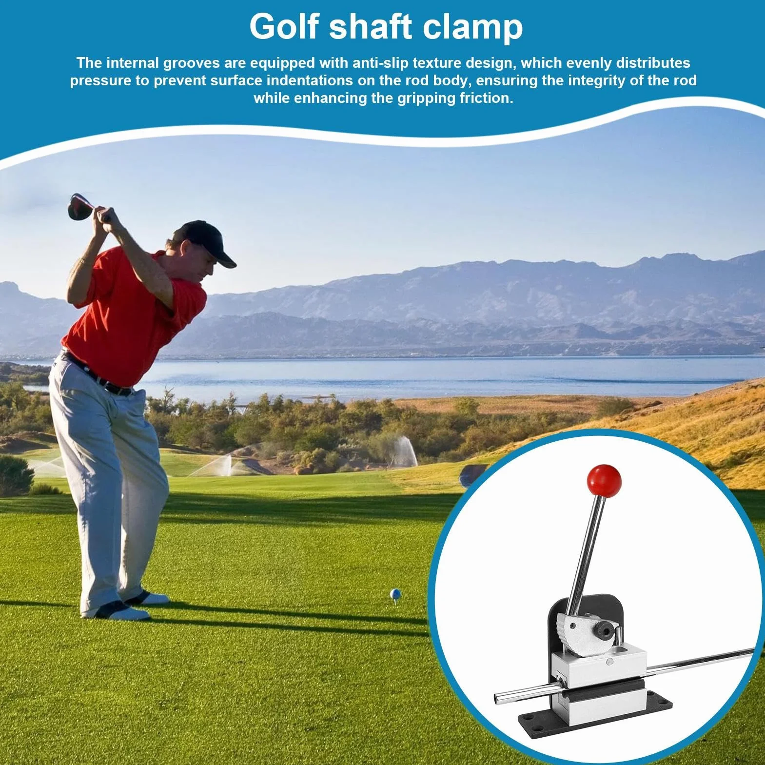 Strumento Grip Golf Antiruggine Antiscivolo Sgancio Rapido Estrattore Asta Vite Banco Regolabile Design Metallico