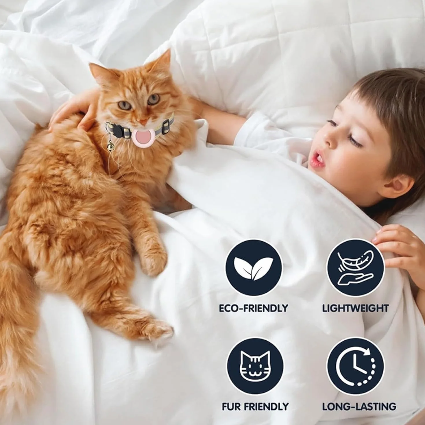 Collare GPS per Gatto Senza SIM e Senza Abbonamento, Localizzatore per Gatti Compatibile con Apple e Android Find My, Tracker Bluetooth con Posizione in Tempo Reale(Nero+Nero,IOS+Android)