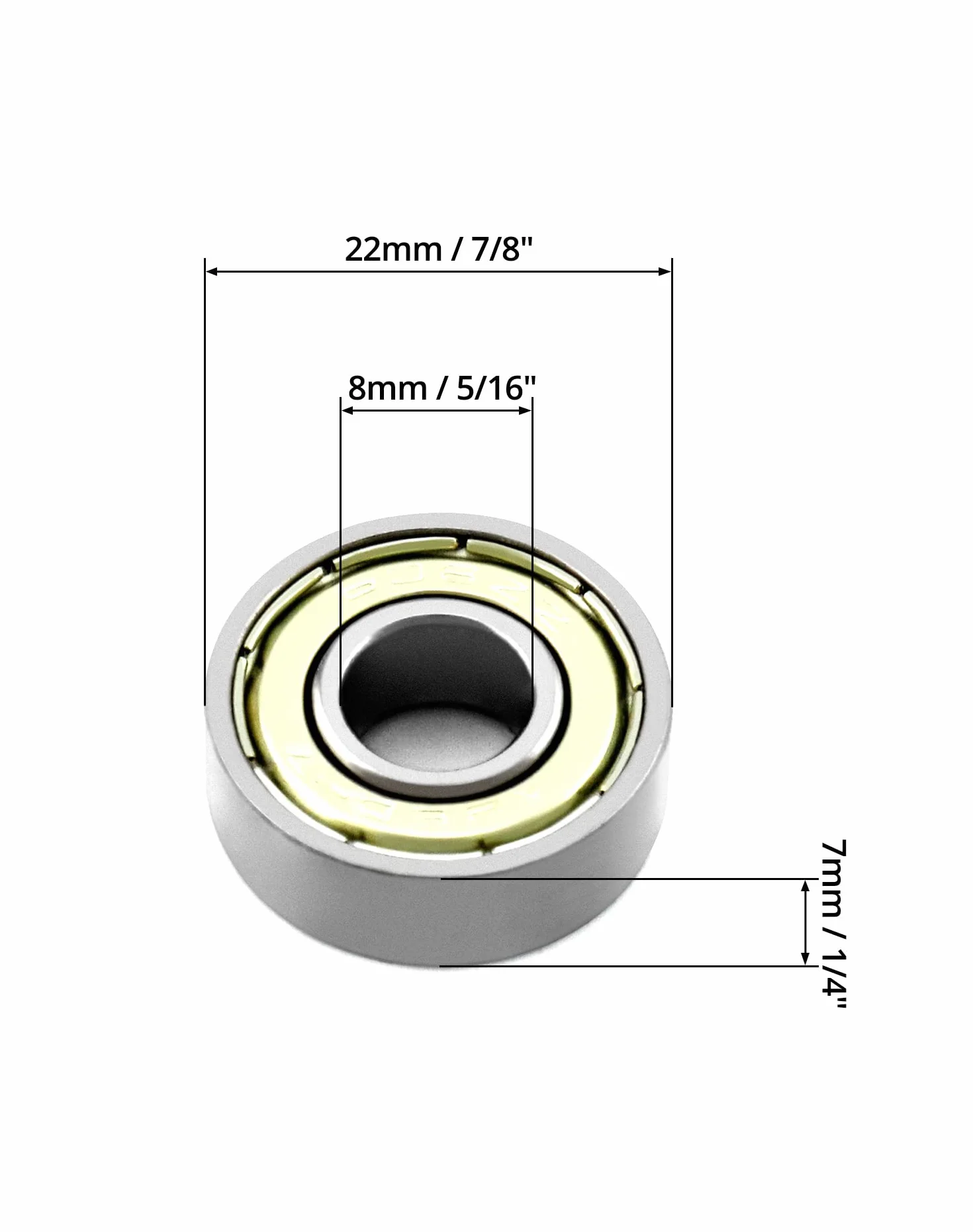 Cuscinetti a Sfera 608ZZ 8x22x7 mm QWORK 20 Pezzi Prelubrificati Doppia Schermatura