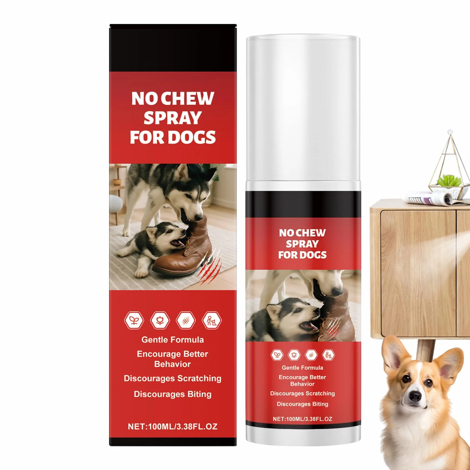 Generico Spray Anti Rosicchiamento per Cani,100ml Spray Masticazione Immediato | per l'Addestramento per la Protezione dei Mobili Leccamento delle Zampe Addestramento alla Gabbia per Conigli Gatto