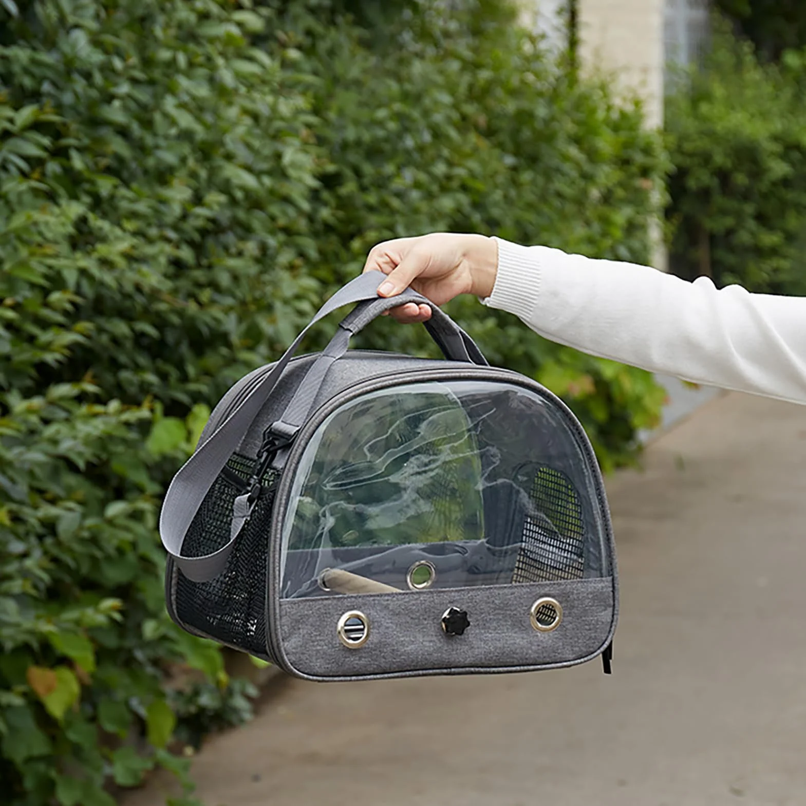 Uccello Borsa per il trasporto con finestra in PVC trasparente pappagalli zaino da viaggio portatile pieghevole per piccoli animali domestici