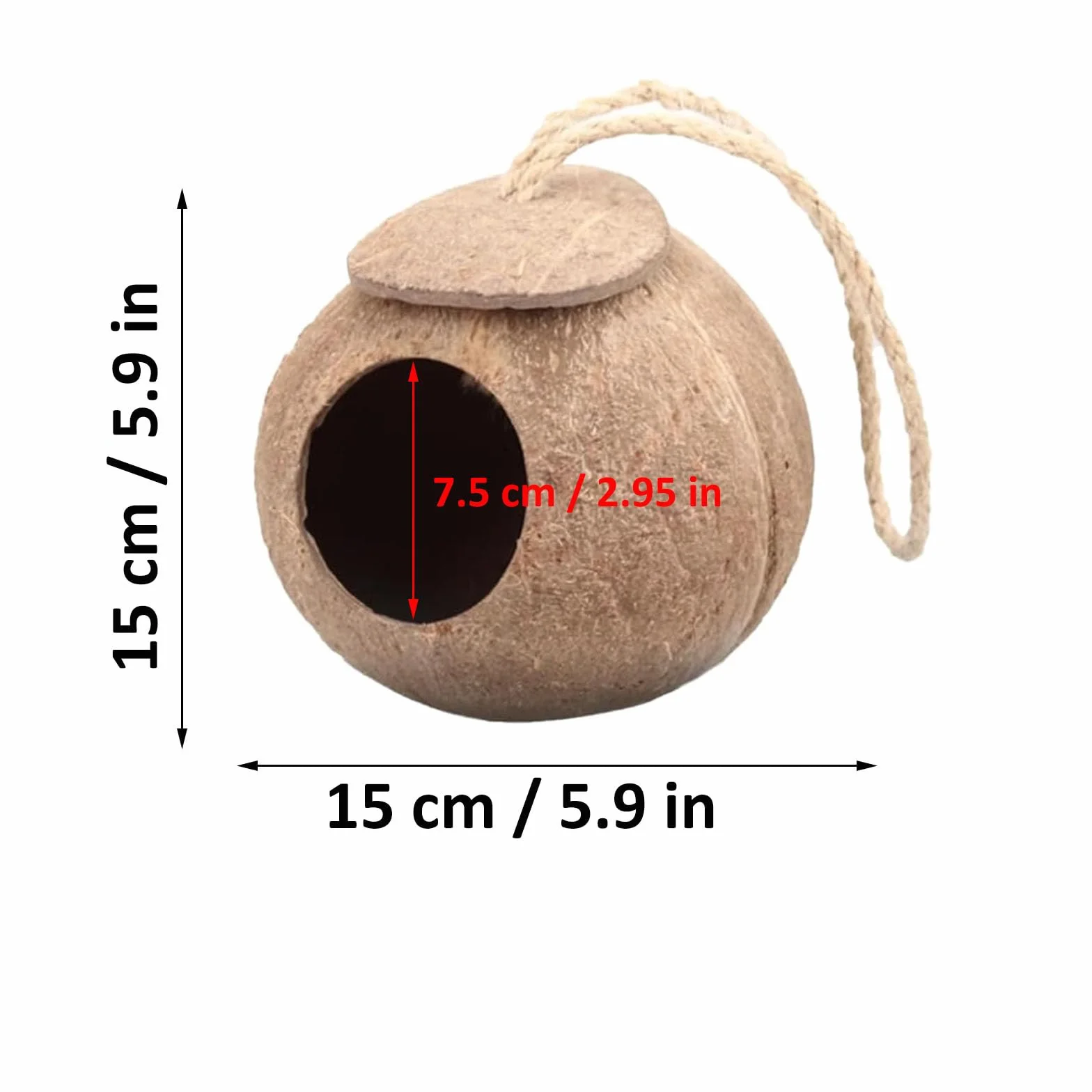 Nido di Cocco per Uccelli Decorativo Resistente Alle Intemperie per Piccoli Uccelli Rettili