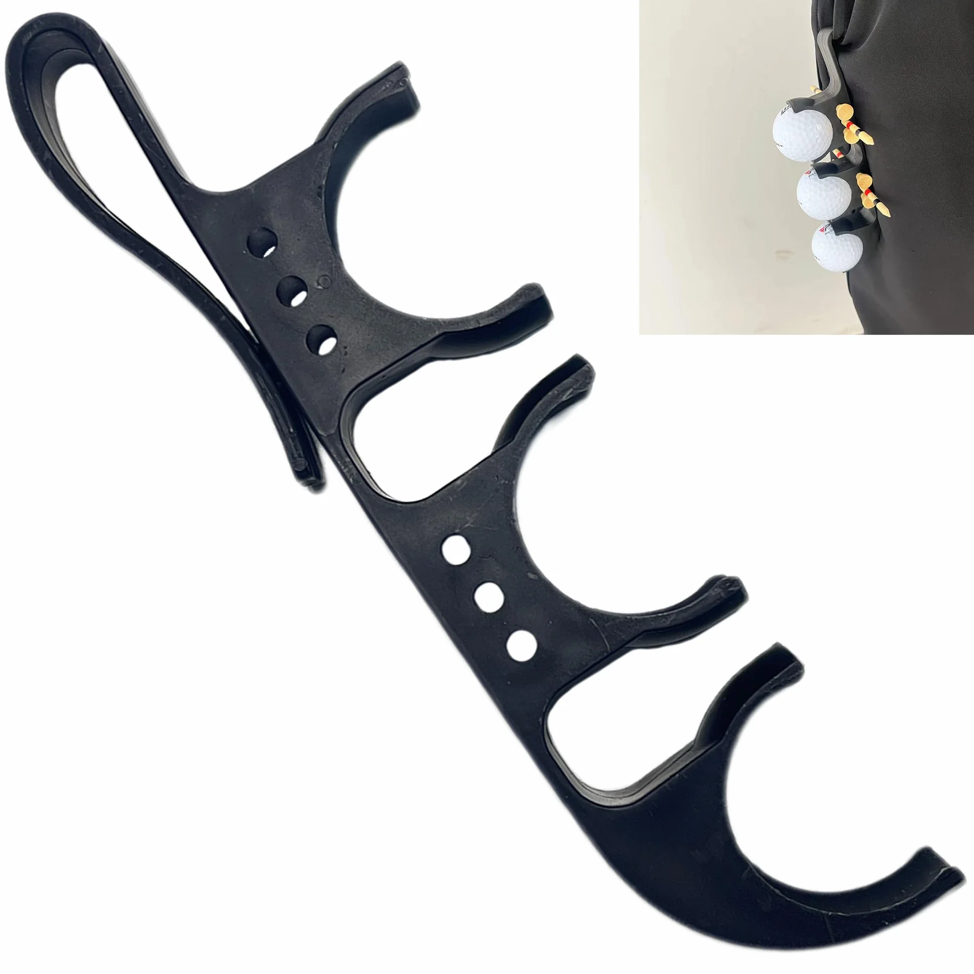 Porta Palline Golf con Gancio 1 Pezzo Nero Chiusura Rapida 2 in 1 Accessori da Golf Portatili