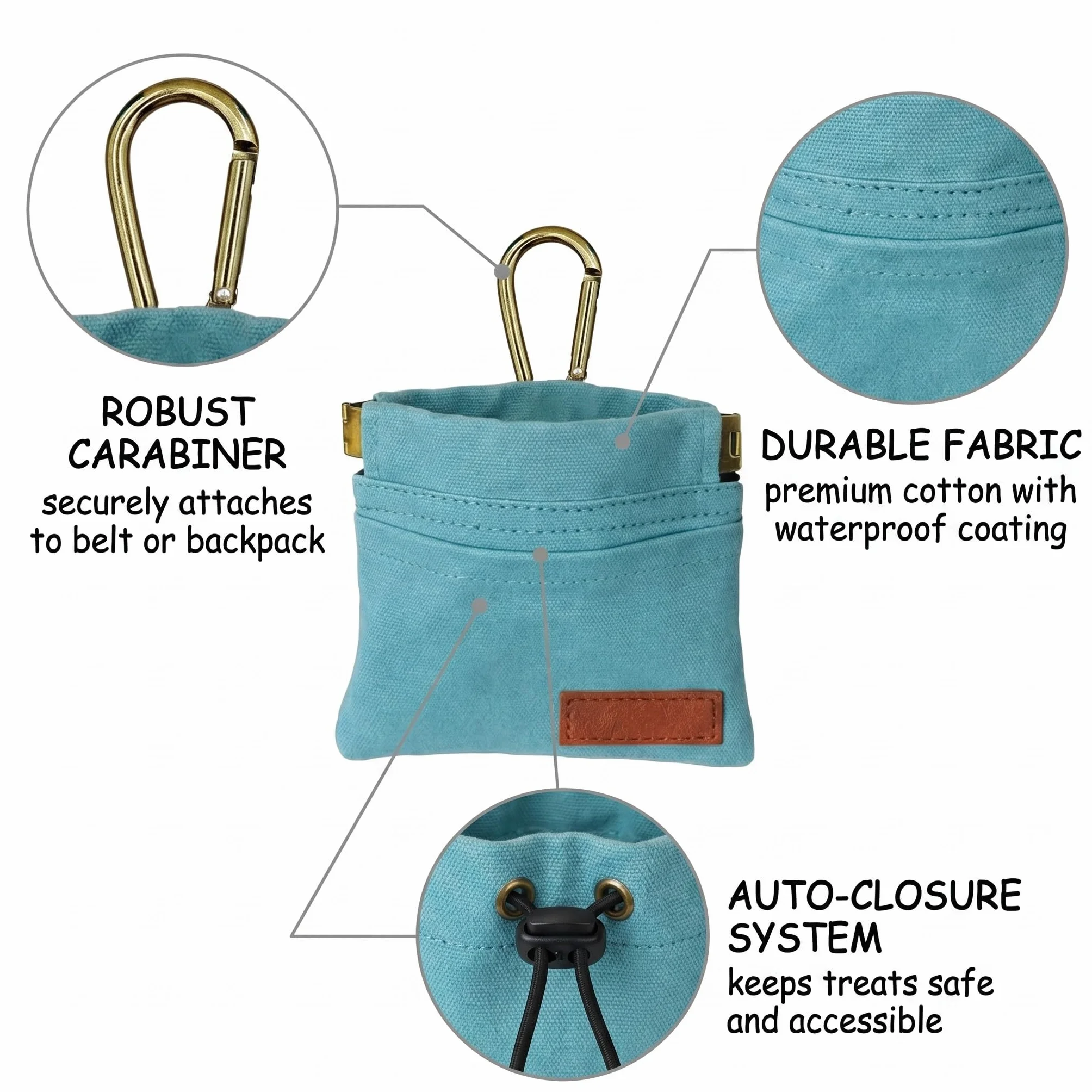 Porta Premietti per Cani,Mani Libere e Moschettone,Snack Porta Crocchette,Addestramento Cani Accessori,per Passeggiate,Agility e Sessioni di Allenamento