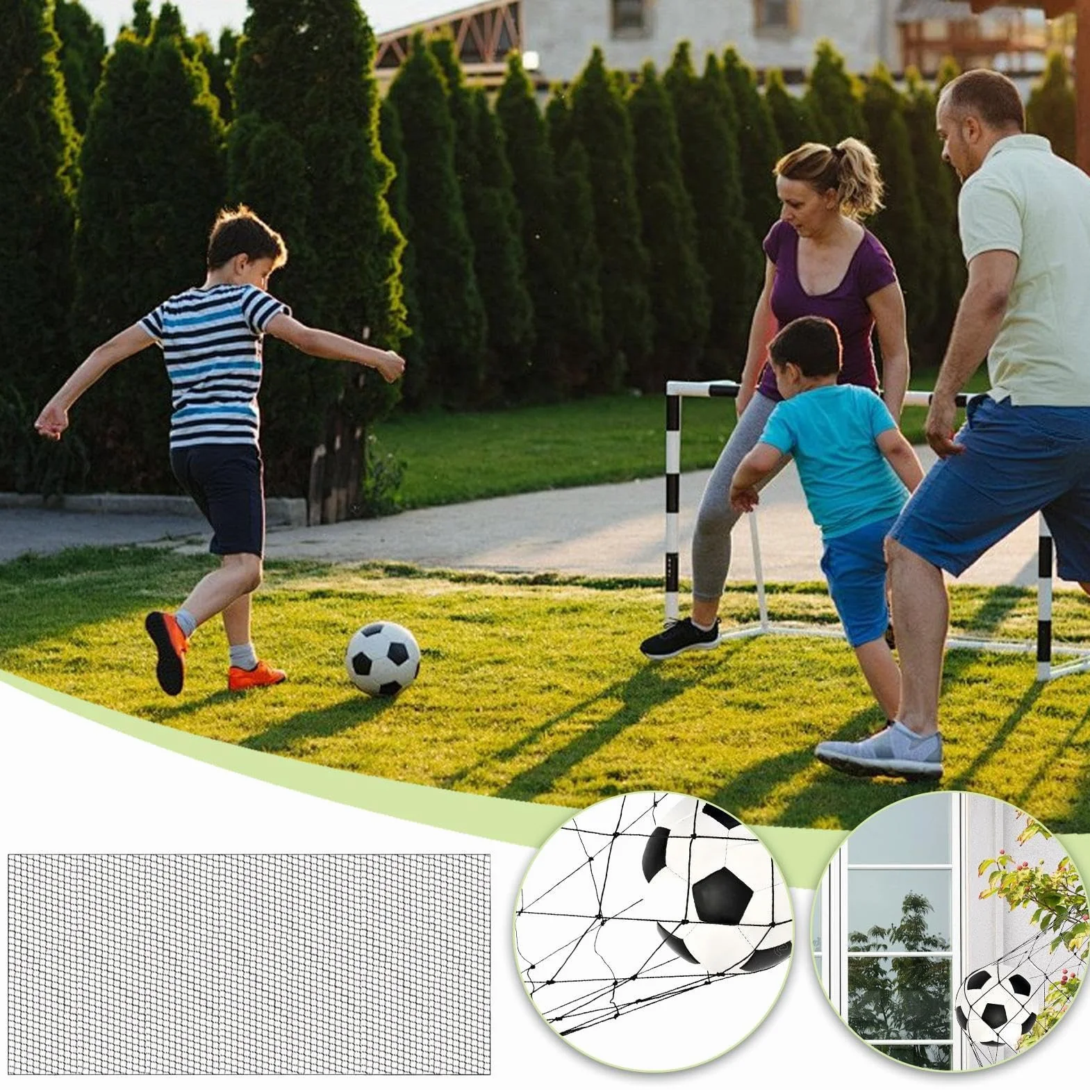 Rete di arresto da cortile, barriera multifunzionale in nylon per esercitarsi con la palla, rete di contenimento per calcio, giardino, garage