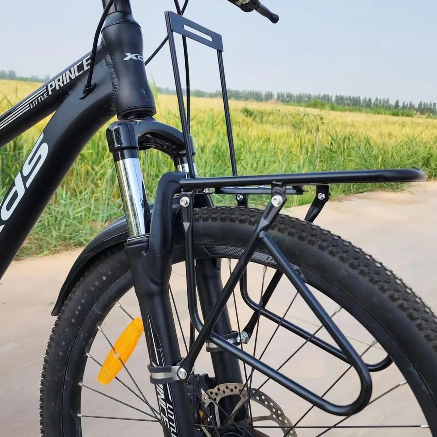 Portapacchi Anteriore per Bici con Dado di bloccaggio Portabici da 20 kg Ripiano per Bagagli Cestino per Bicicletta installabile per Tour in Bicicletta in Campeggio