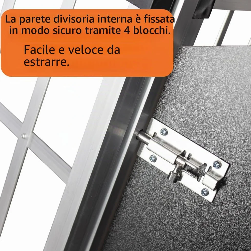 Box per cani in alluminio, per il trasporto di cani, in alluminio, per il trasporto di cani, 89 x 69 x 50 cm