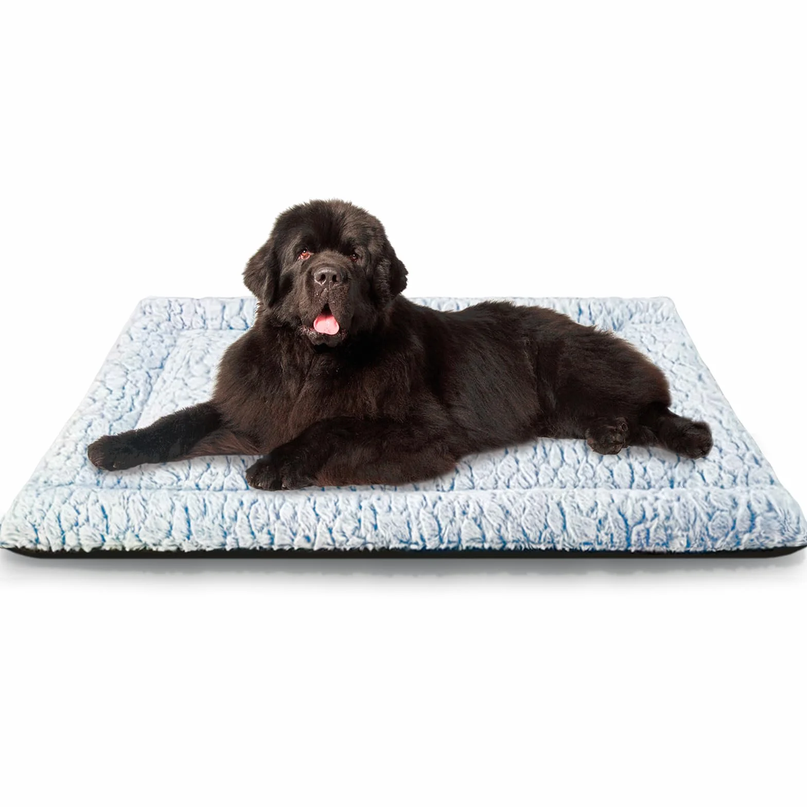Cuscino per Cani Corto in Peluche, per Cani Taglia Grandi e Medi Materassino Cane, 109x73cm, Facile da Pulire, Caldo e Comodo, Blu