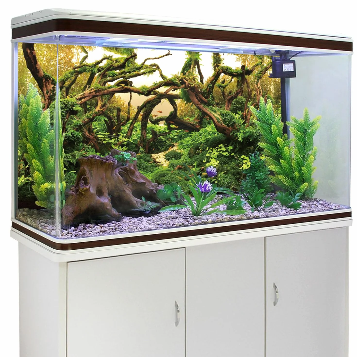 120x46cm Acquario Sfondo Rami Acquario Sfondo Pianta Acquatica Fiume Letto & Lago Acquario Sfondo Vinile