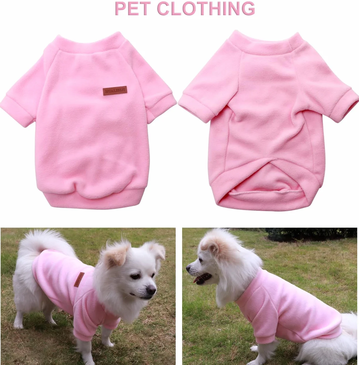 Felpa Cane Piccola Taglia Maglioncino Chihuahua Morbida Elastica Facile da Indossare Colori Vivaci (M, Rosa)