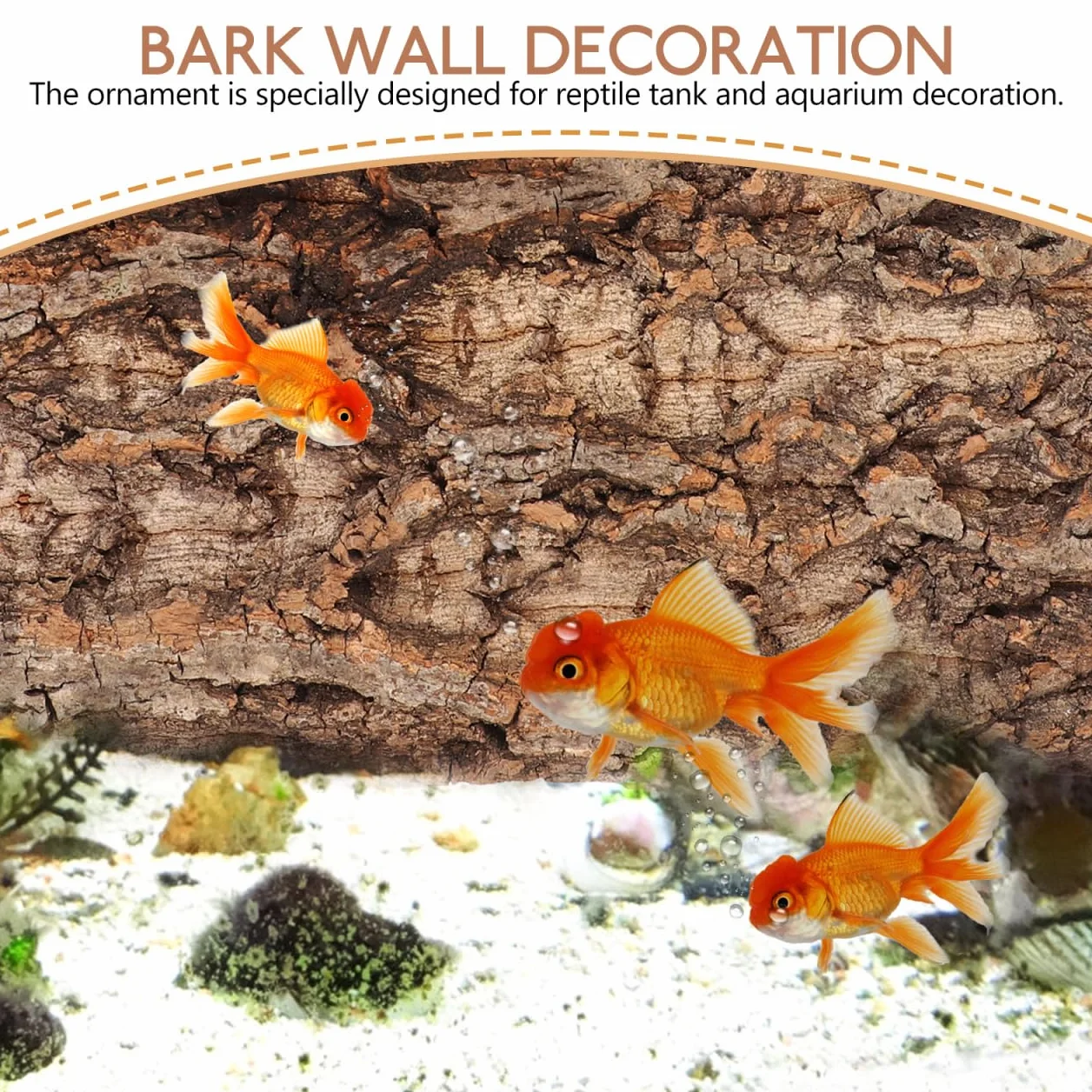 POPETPOP 3 Pezzi Corteccia di Sughero Naturale per Terrario, Sfondo per Rettili, Decorazione per Acquario e Vivario, Kit Varie Dimensioni per Drago Barbuto e Geco