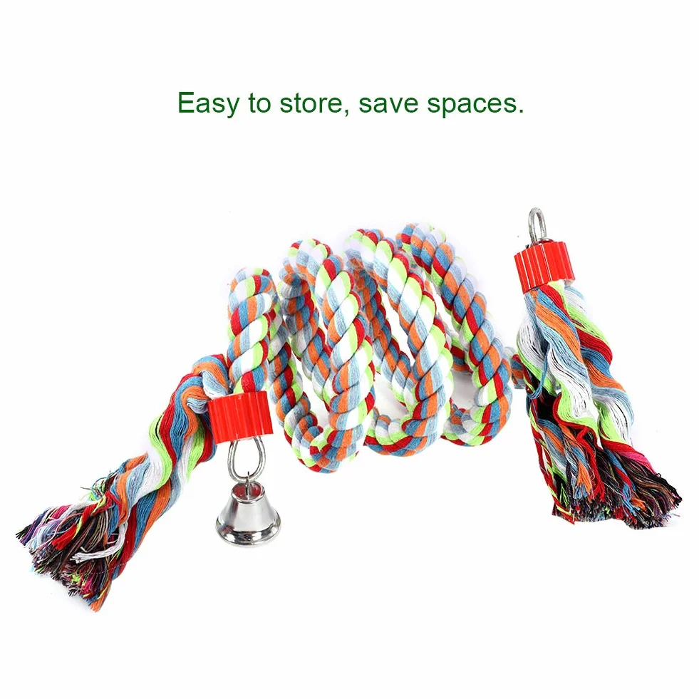 Bungee Altalena a Spirale per Pappagalli 1.6m Corda Campana Giocattoli Uccelli