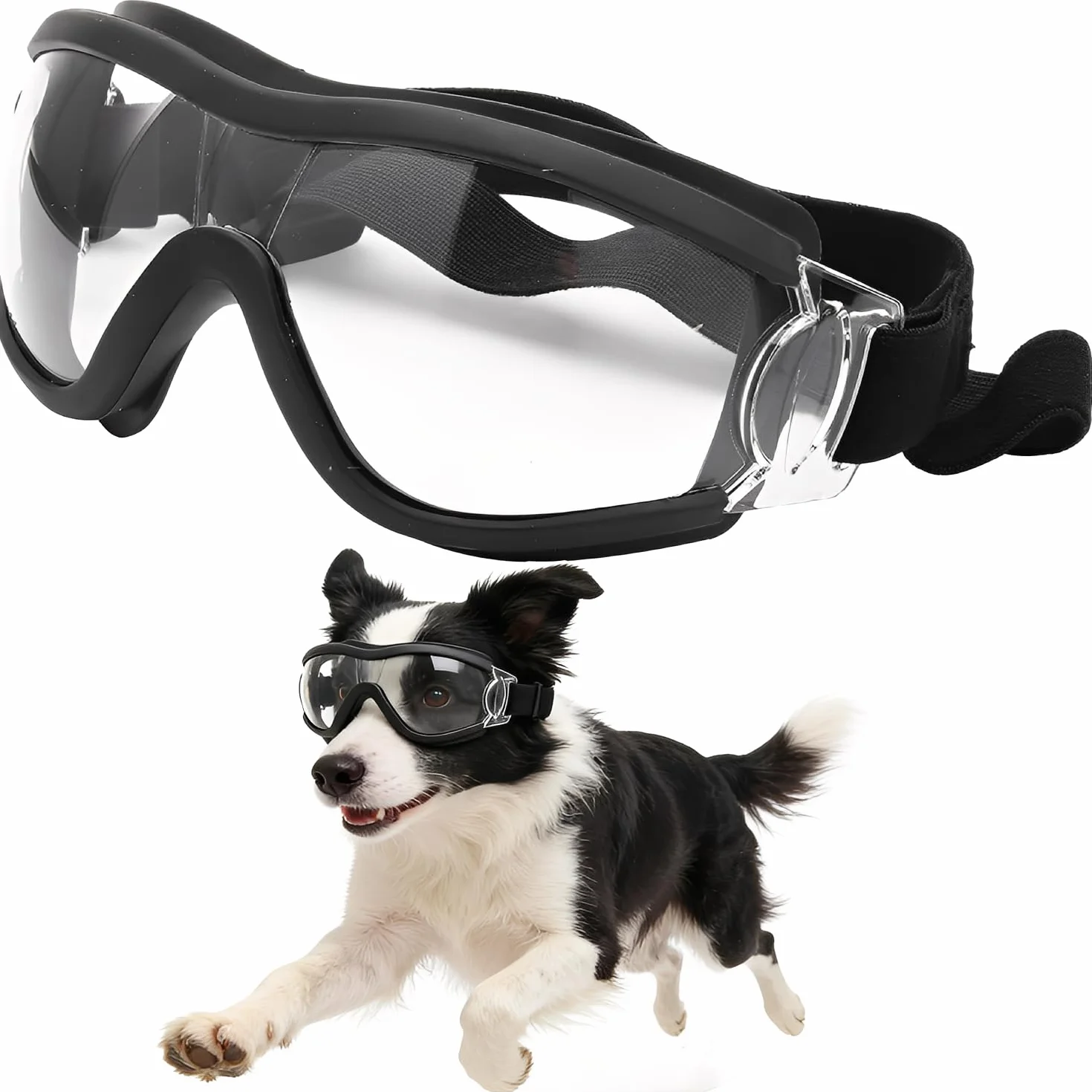 occhiali da sole per cani, occhiali protettivi per cani di taglia grande, occhiali da sole con protezione UV, occhiali da sole regolabili per cani, occhiali protettivi per cani di taglia