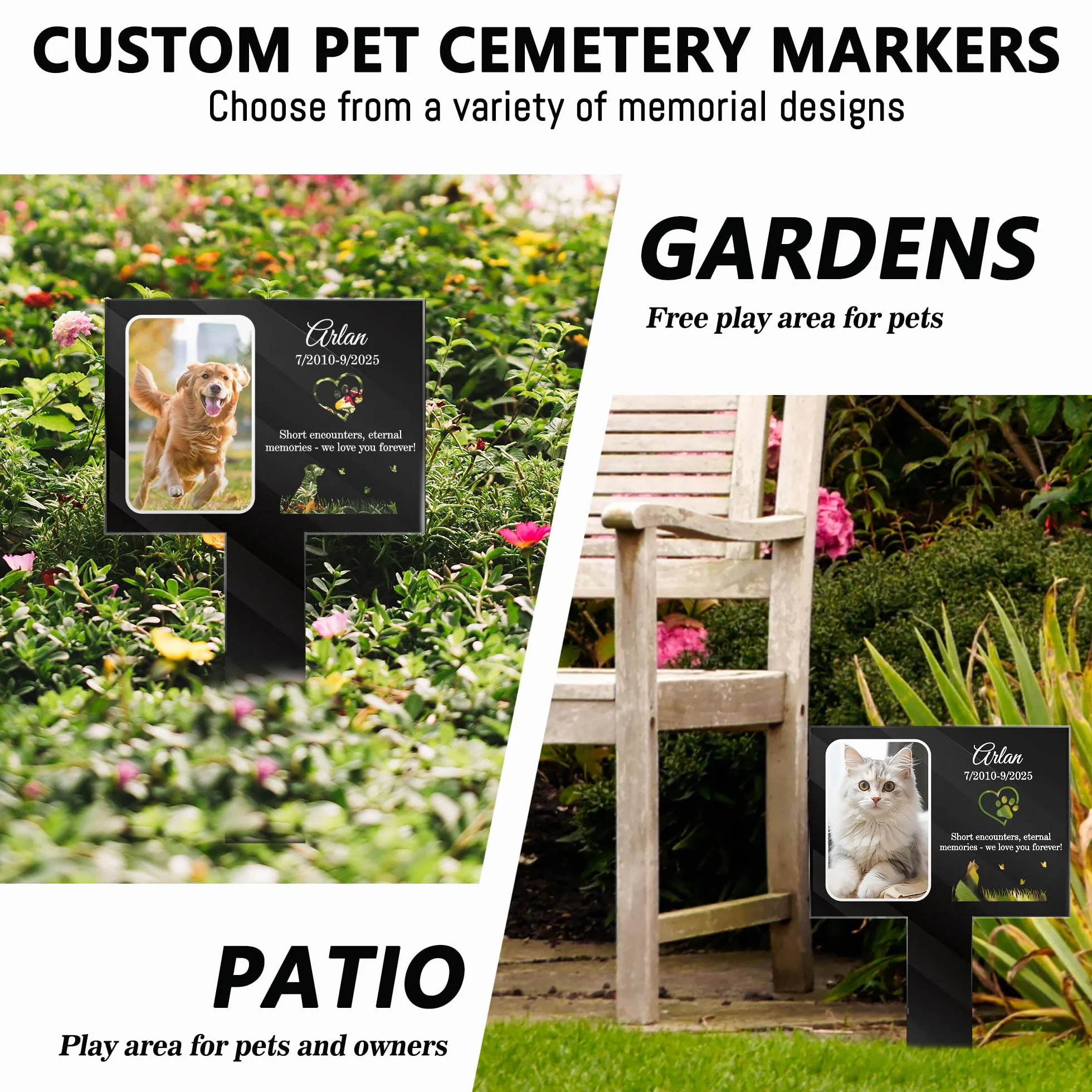 Targa Commemorativa Personalizzata per Animali Domestici, Targhetta Commemorativa da Giardino per Animali Domestici, Placca Commemorativa per Cani, Tombe, Decorazione Commemorativa