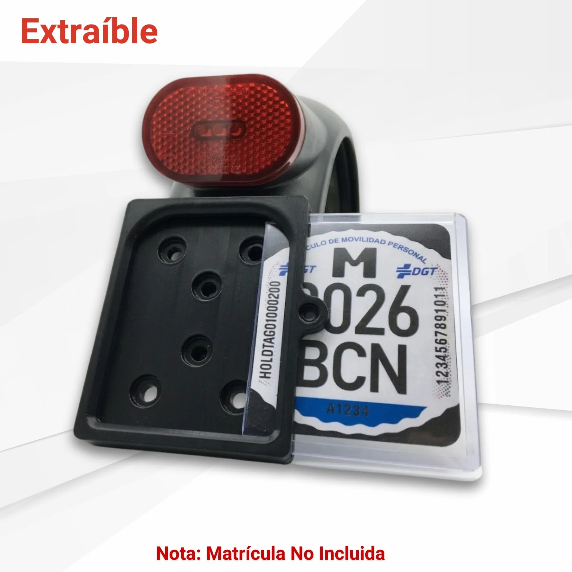 Porta Targa per Monopattino Elettrico con Vite di Sicurezza, Supporto Parafango Fissaggio a Vite o Adesivo, Protezione Trasparente Rimovibile