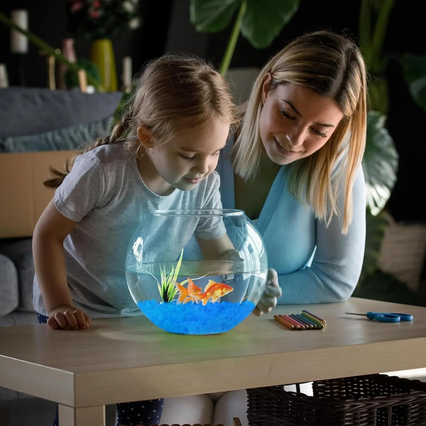 10000 Pezzi Bagliore Rocce 3-5mm Pietre Luminose Blu, Pietre da Giardino Luminosi, Che si Illuminano al Buio Sassi da Giardino, per Giardino, Vaso Pianta, Pesce Acquario