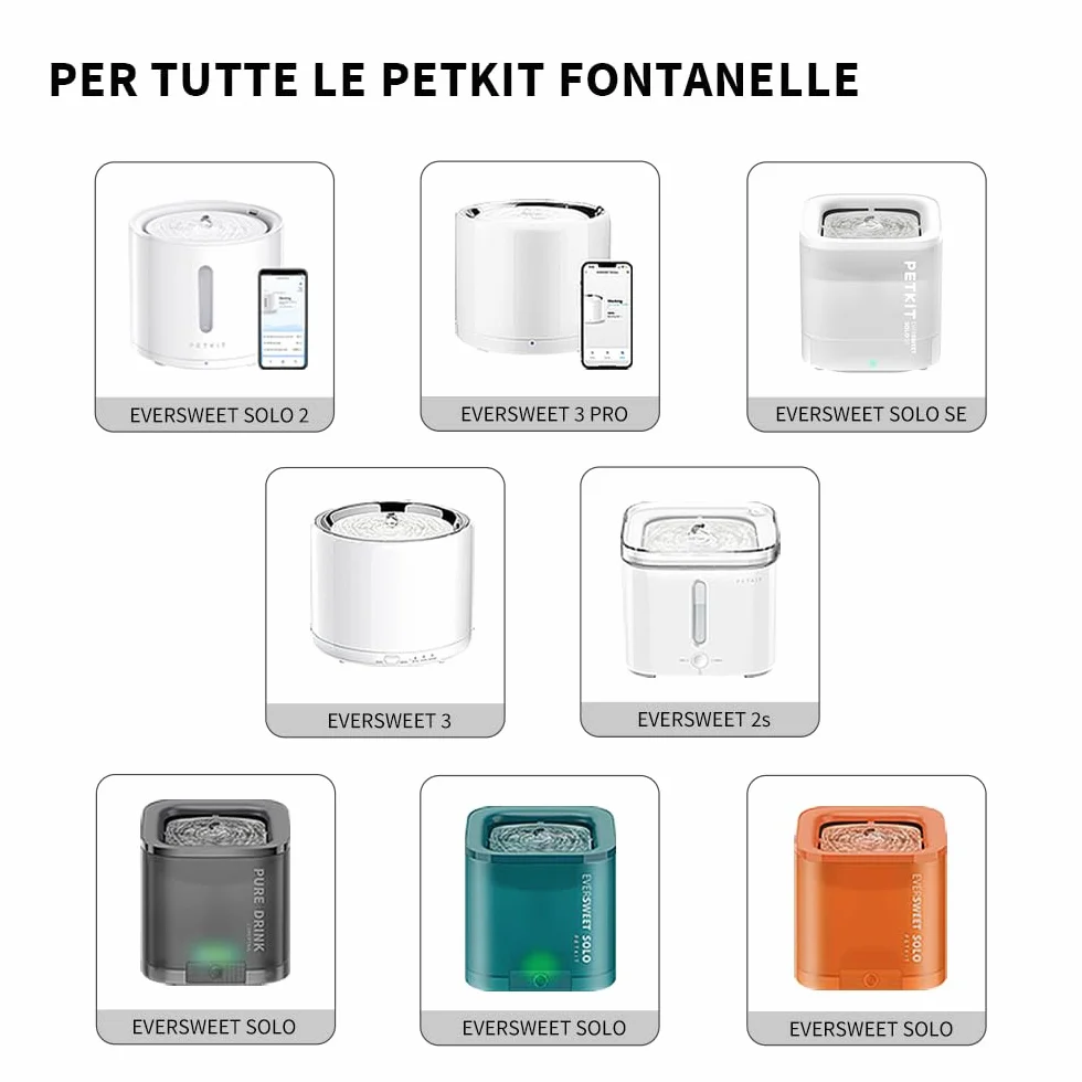 PETKIT Filtri Fontanella per Gatti, 5 Pezzi Filtro per Fontana per Gatti,Unità Filtranti per EverSWEET 2, EVERSWEET 3 e CYBERTIAL PUREDRINK