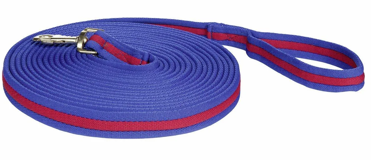 HKM Soft - Guinzaglio per longitudinale, 800 cm, Colore: Blu/Rosso