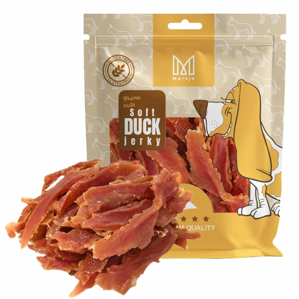 Dog Treats - 92% ad alto contenuto di carne, Senza Cereali e Zuccheri, crocchette per cani come integratore quotidiano, masticatore naturale, petto d'anatra essiccato, 500g
