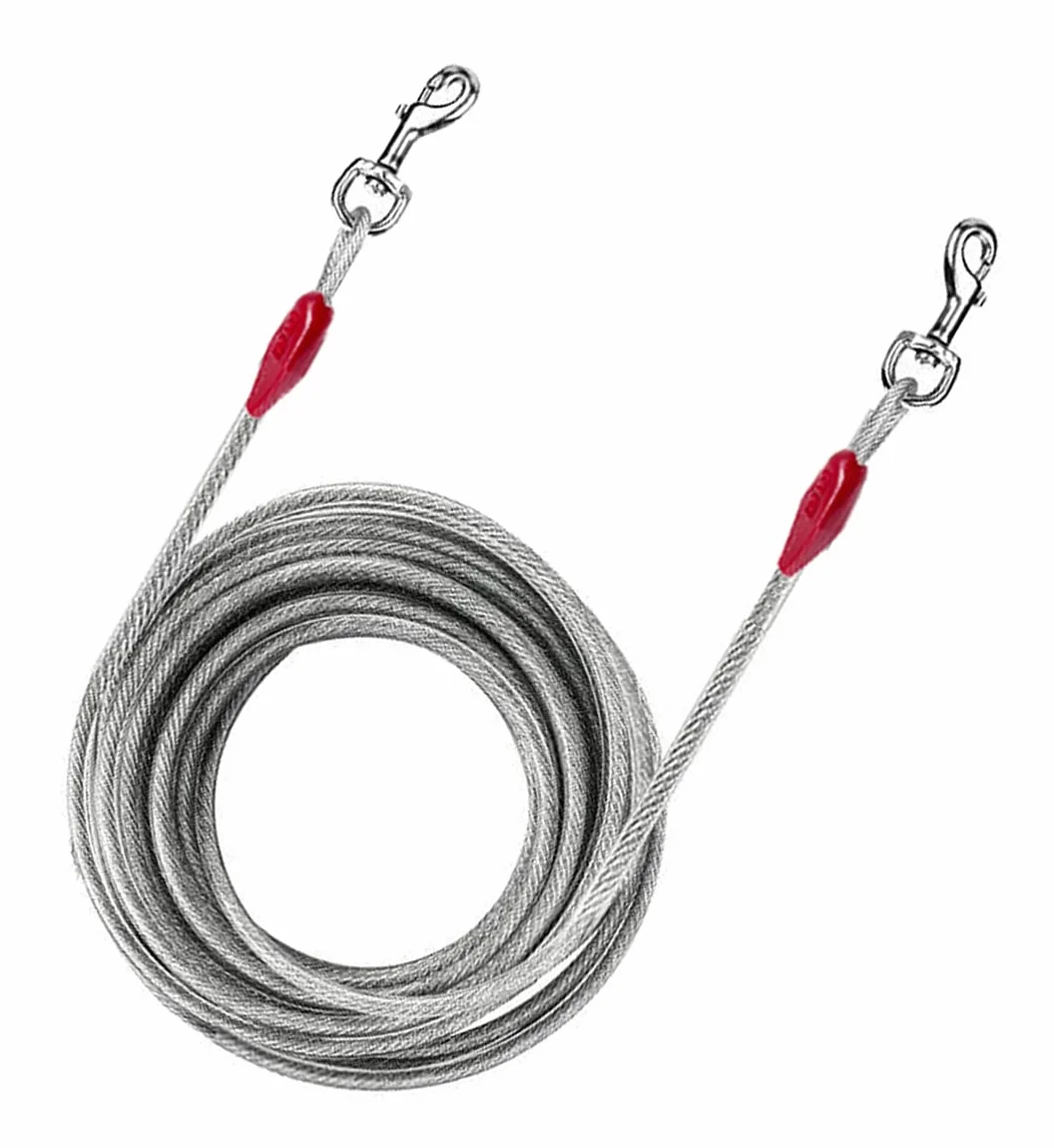 Resistente guinzaglio per cani, 3 m, per esterni, 56,7 kg, per picchetto a spirale in acciaio, per campeggio e viaggi all'aperto (3 m)