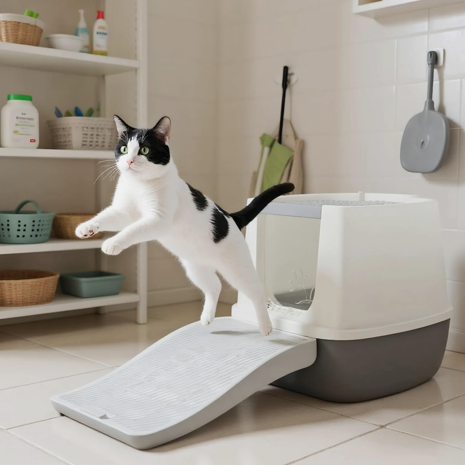 Rampa Per La Lettiera Dei Gatti,Scale Rimovibili Anti Dispersioni Per | | Rampa Per Cattura Lettiera - Per Gatti Piccoli Grandi Anziani Divano Appartamento Balcone Terrazzo