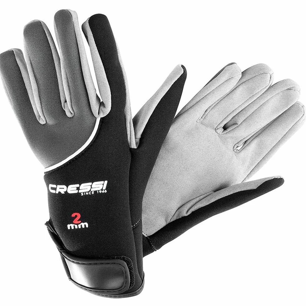 Cressi Tropical Gloves 2mm - Guanti per Apnea e Immersioni, Nero_Grigio, Unisex Adulto