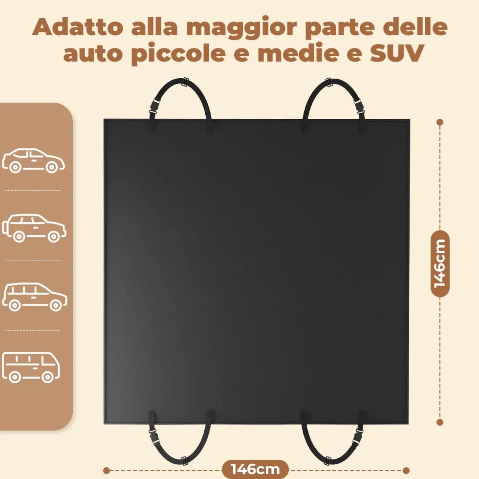 KYG Coprisedile Auto per Cani 600D Oxford Impermeabile Antiscivolo AntiGraffio Posteriore Universale 146x146cm