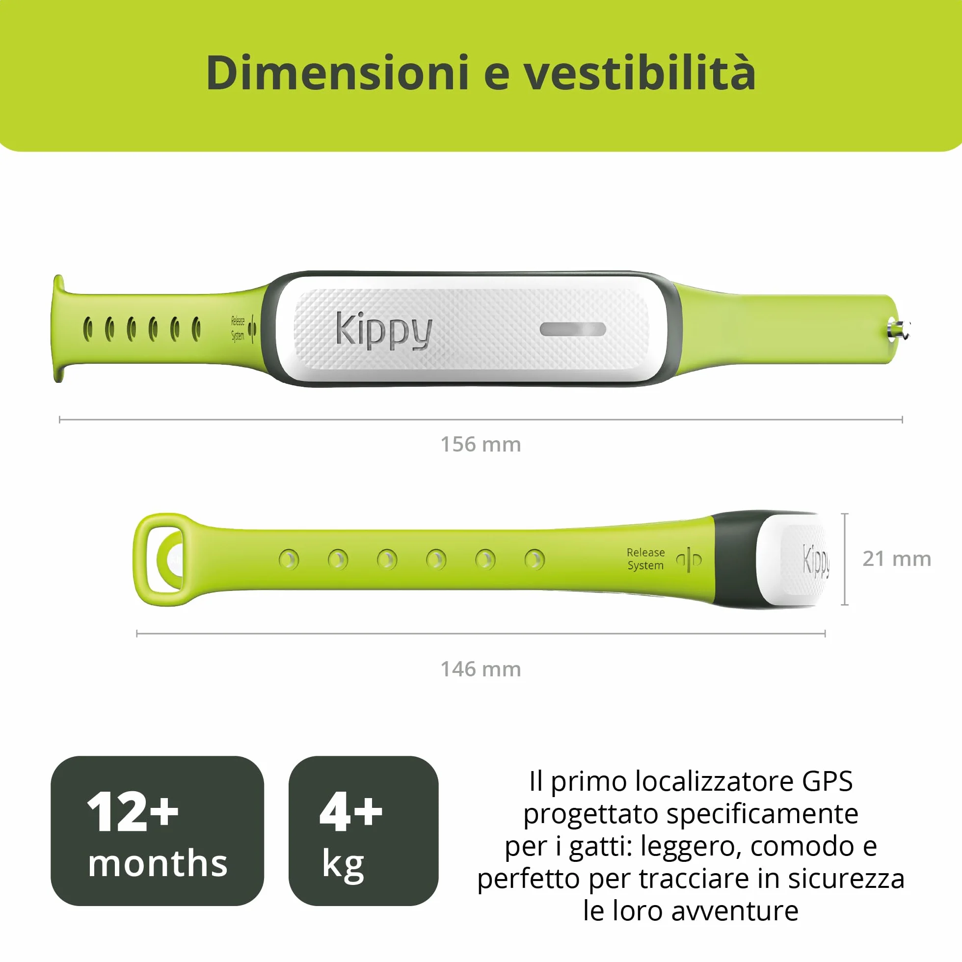 Kippy Cat V2 - Collare GPS per Gatti - Localizzatore e Tracker di Salute e Attività con Sistema Antistrozzo - Crea Confini Virtuali