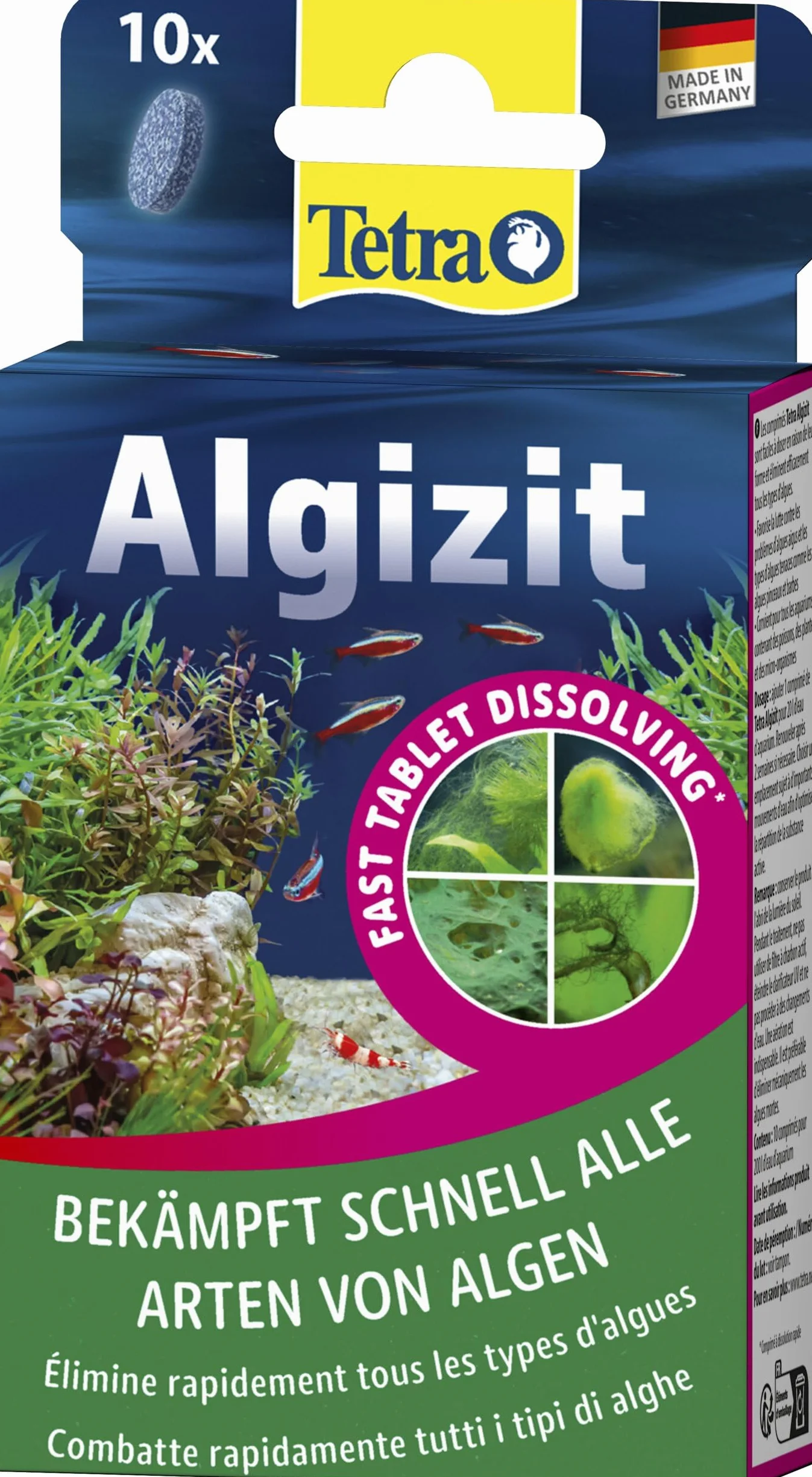 Tetra Algizit, Combatte rapidamente tutti i tipi di alghe - 10 compresse