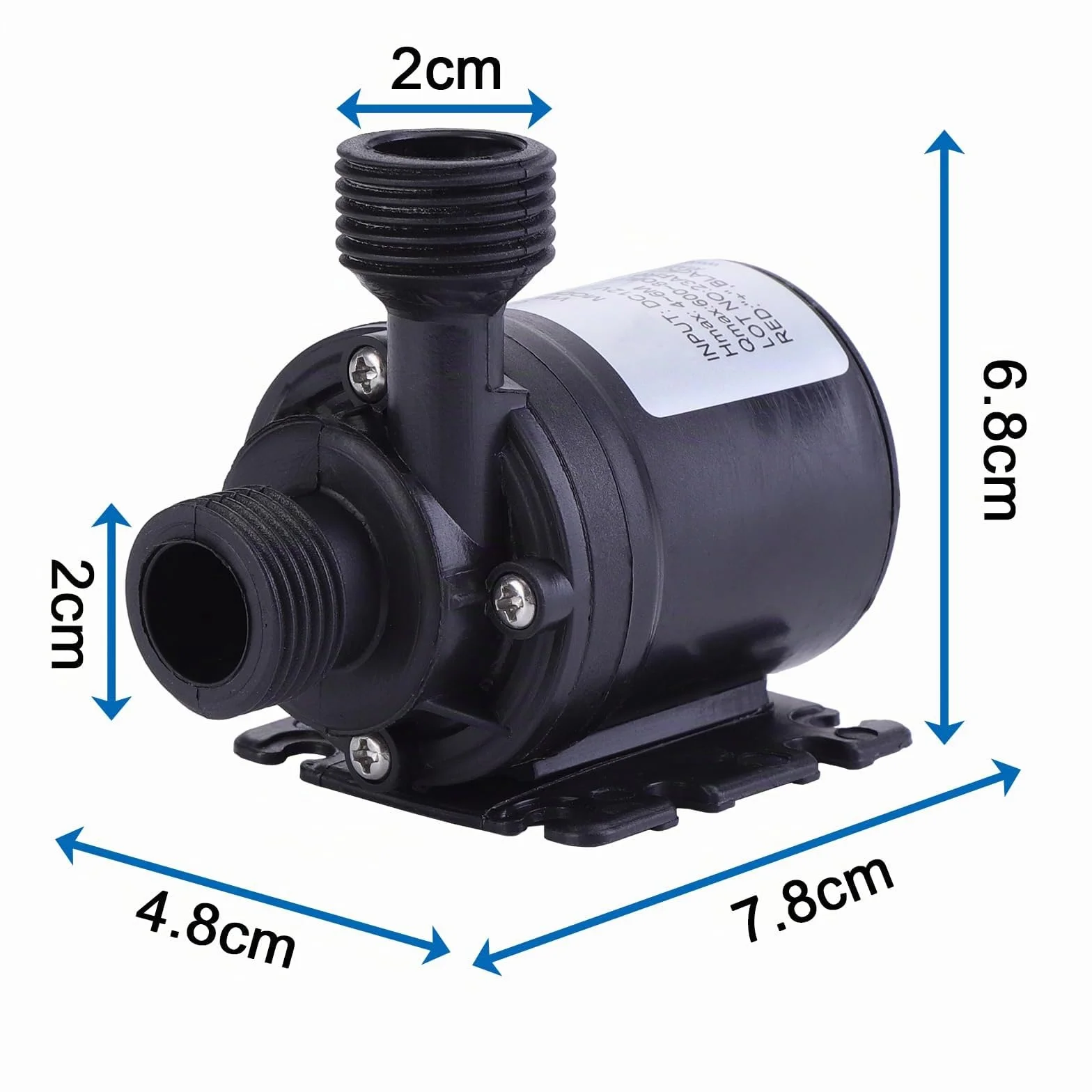 HSEAMALL Pompa ad acqua sommergibile Brushless DC 12V Pompa anfibio 800L / H 5M per stagno Acquario Serbatoio di pesci Solare Fontana Piscina Circolazione dell'acqua