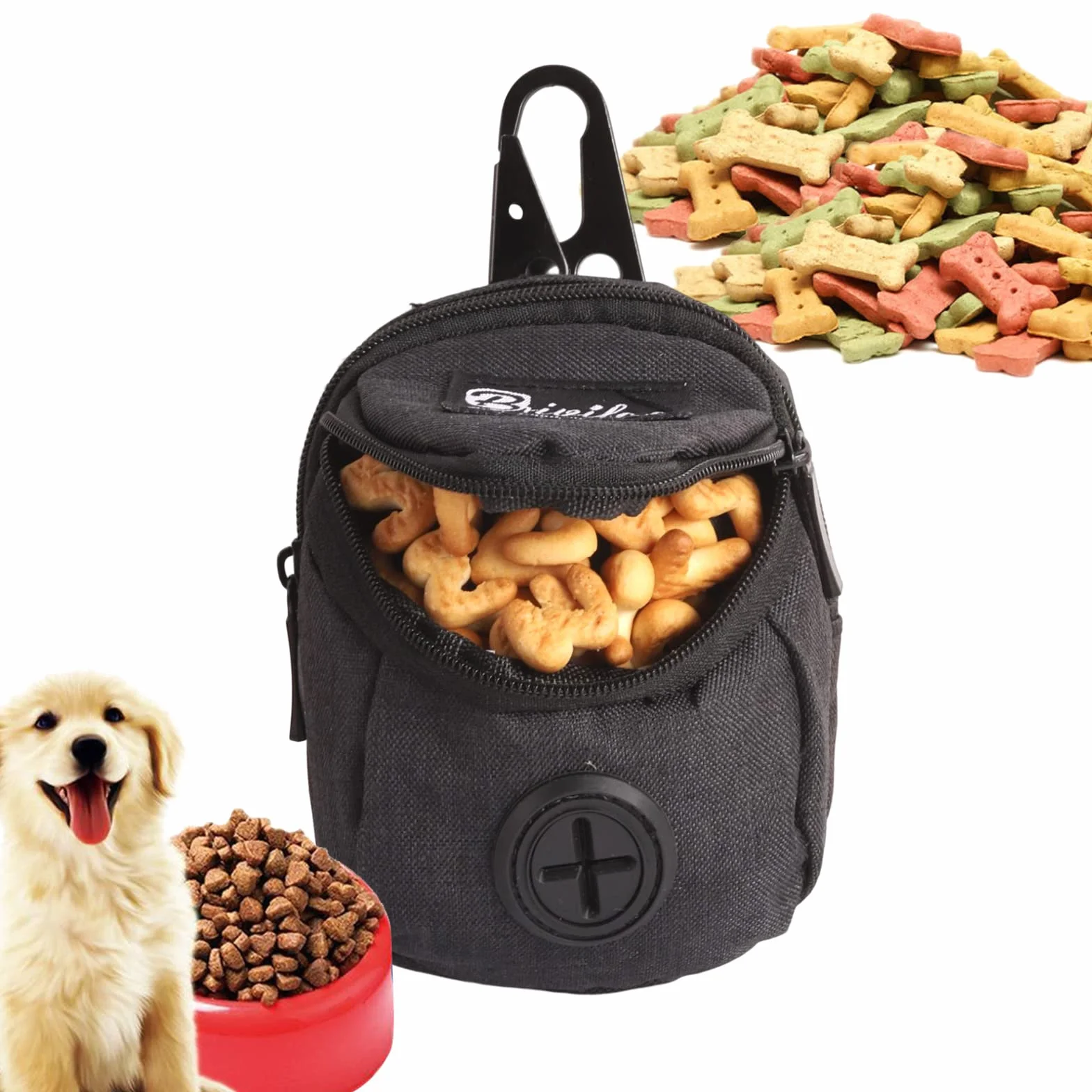 Yoosso Distributore di Sacchetti per Cacca di Cane, Dispenser per Sacchetto Sacchetto per Animali Domestici per L'addestramento del Cane da Passeggio (Nero)