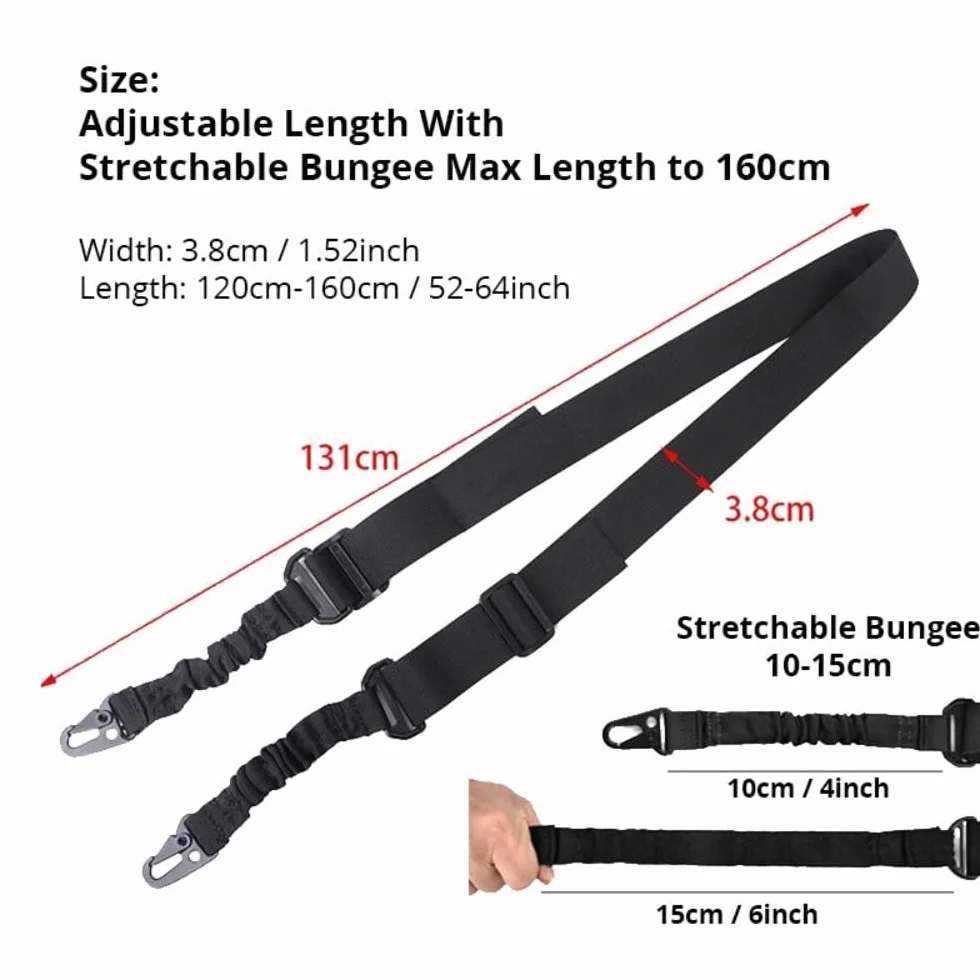 ACEXIER Tracolla Tattico a Due Punti Sling Bungee Shoulder Belt Nylon