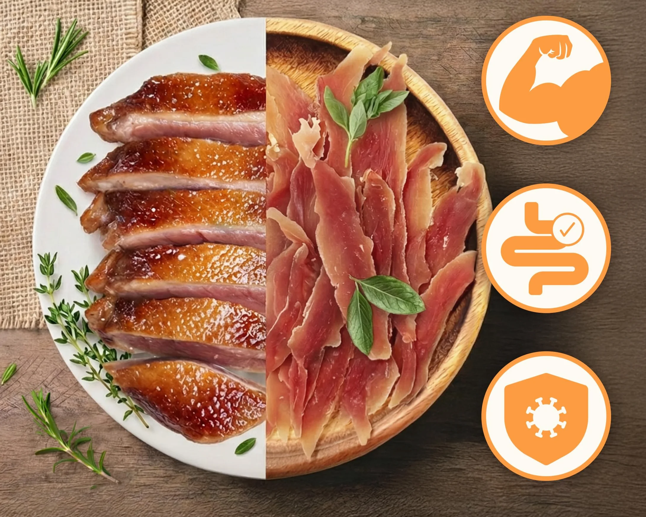 Dog Treats - 92% ad alto contenuto di carne, Senza Cereali e Zuccheri, crocchette per cani come integratore quotidiano, masticatore naturale, petto d'anatra essiccato, 500g