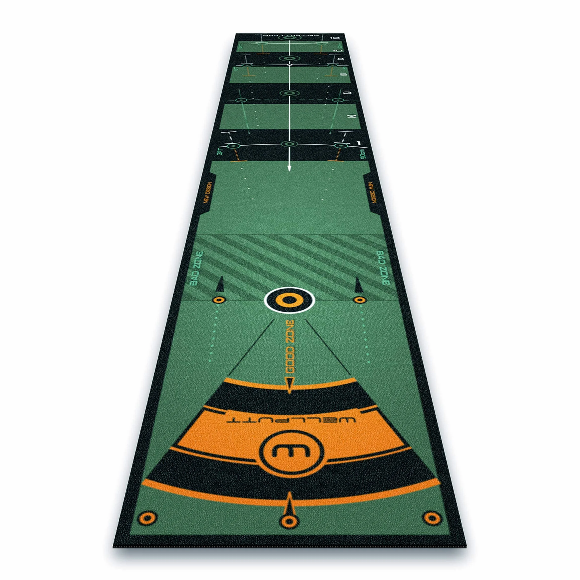 WELLPUTT - Tappetino da Putting Allenamento Golf - 3m Verde