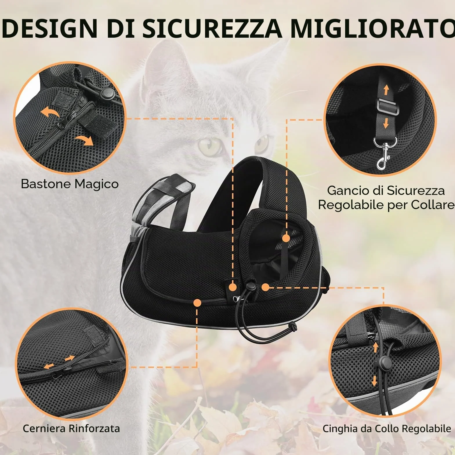 Gloppie Borsa a Tracolla da Viaggio per Cani e Gatti, Trasportino per Animali Traspirante per Esterno Regolabile, Borsa da Trasporto per Animali Domestici per Passeggio/Escursioni/Campeggio，Grigio