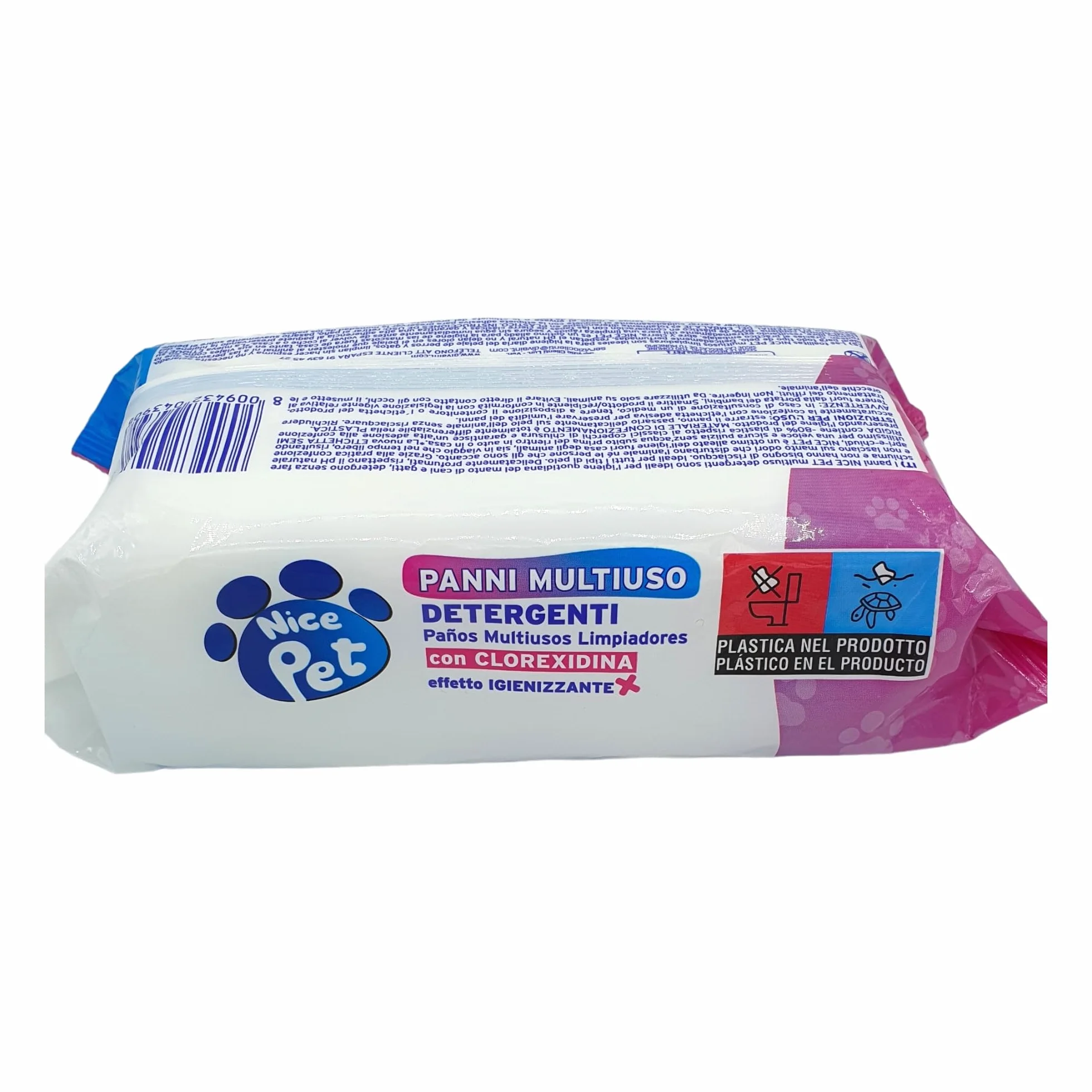 Nice Pet Salviette Multiuso Detergenti Igienizzanti per Cani e Gatti 100 Salviette Umidificate